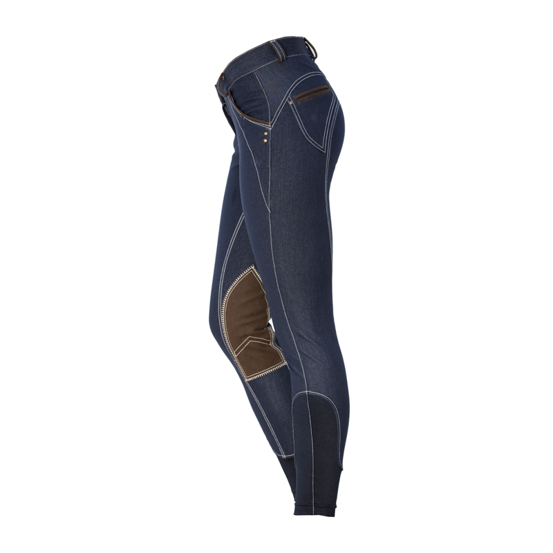 Horseware Denim Knee Patch Breeches - Denim Blue-1